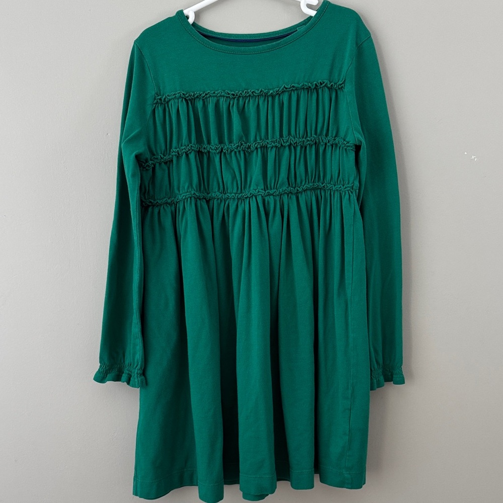 Mini Boden GREEN Long Sleeve Dress